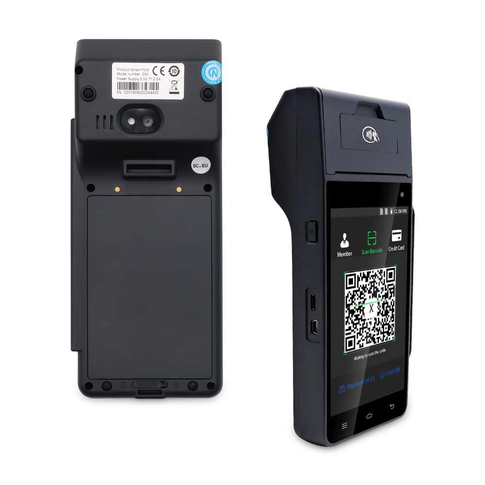5-дюймовый 4G Android 12 карт портативной считывания POS с принтером HCC-Z90