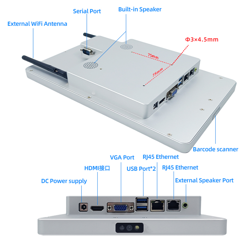 Windows 10 Barcod Fast Scanner Terminal Industrial Fixed 10 -дюймовый штрих -кодовый сканер Проверка цена ER240W