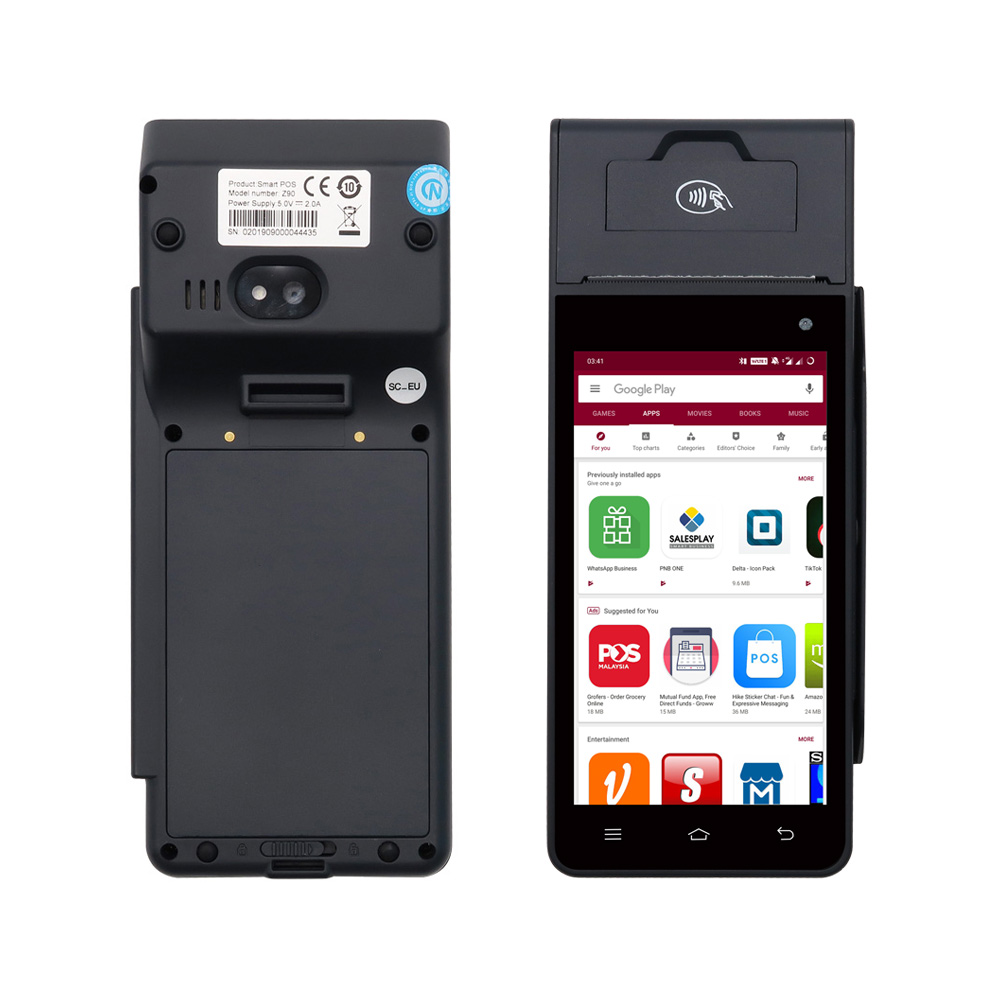 5-дюймовый 4G Android 12 карт портативной считывания POS с принтером HCC-Z90