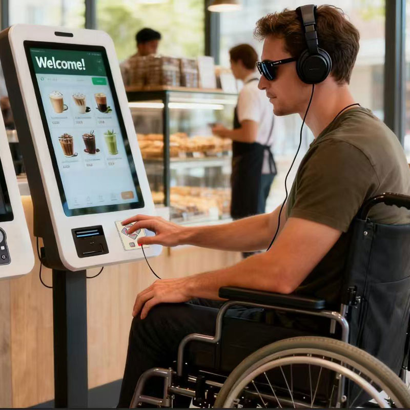 6-клавишная программируемая клавиатура Брайля с подсветкой ADA DDA, аудионавигационная клавиатура для POS-киосков AKB10