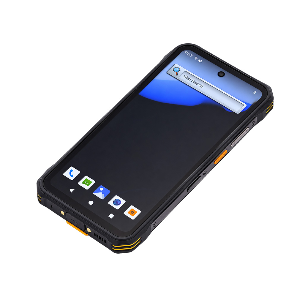 H68T Прочный портативный КПК на базе Android 14 с дисплеем 6,56 дюйма, защитой IP68, 4G NFC и дополнительным сканером штрих-кода